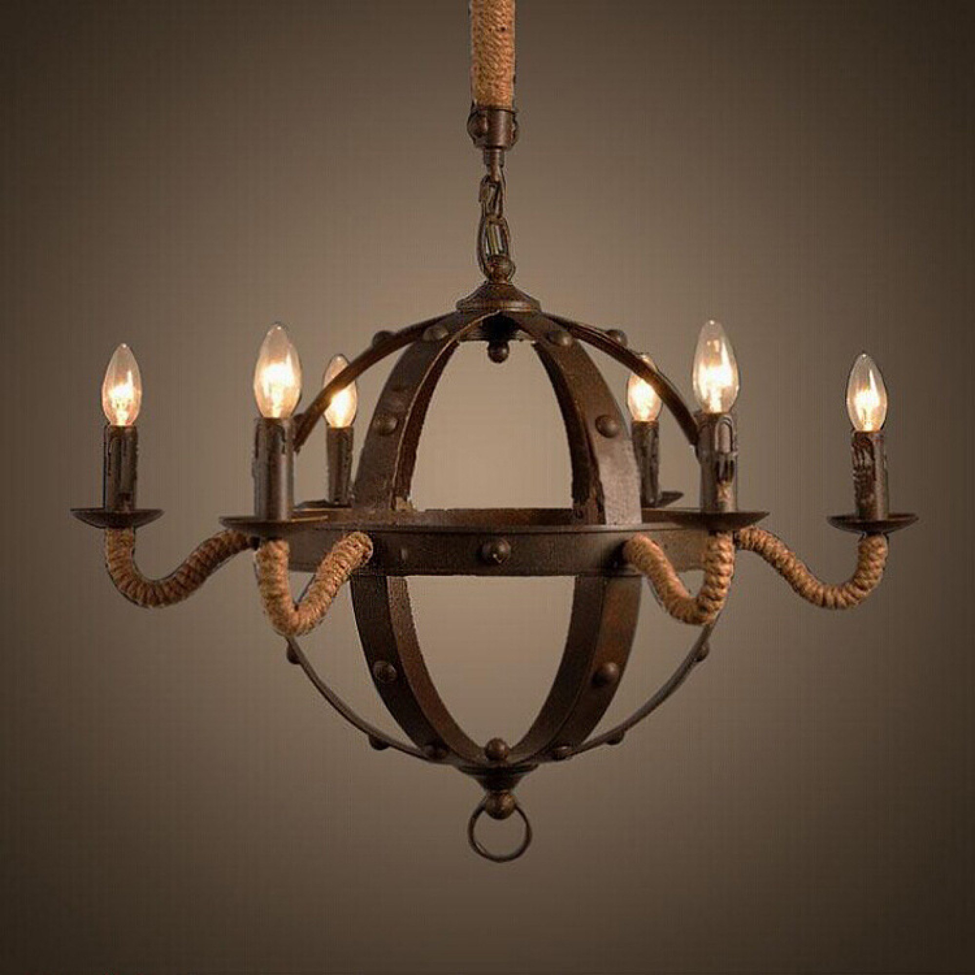 Люстра Loft Rope Chandelier 6