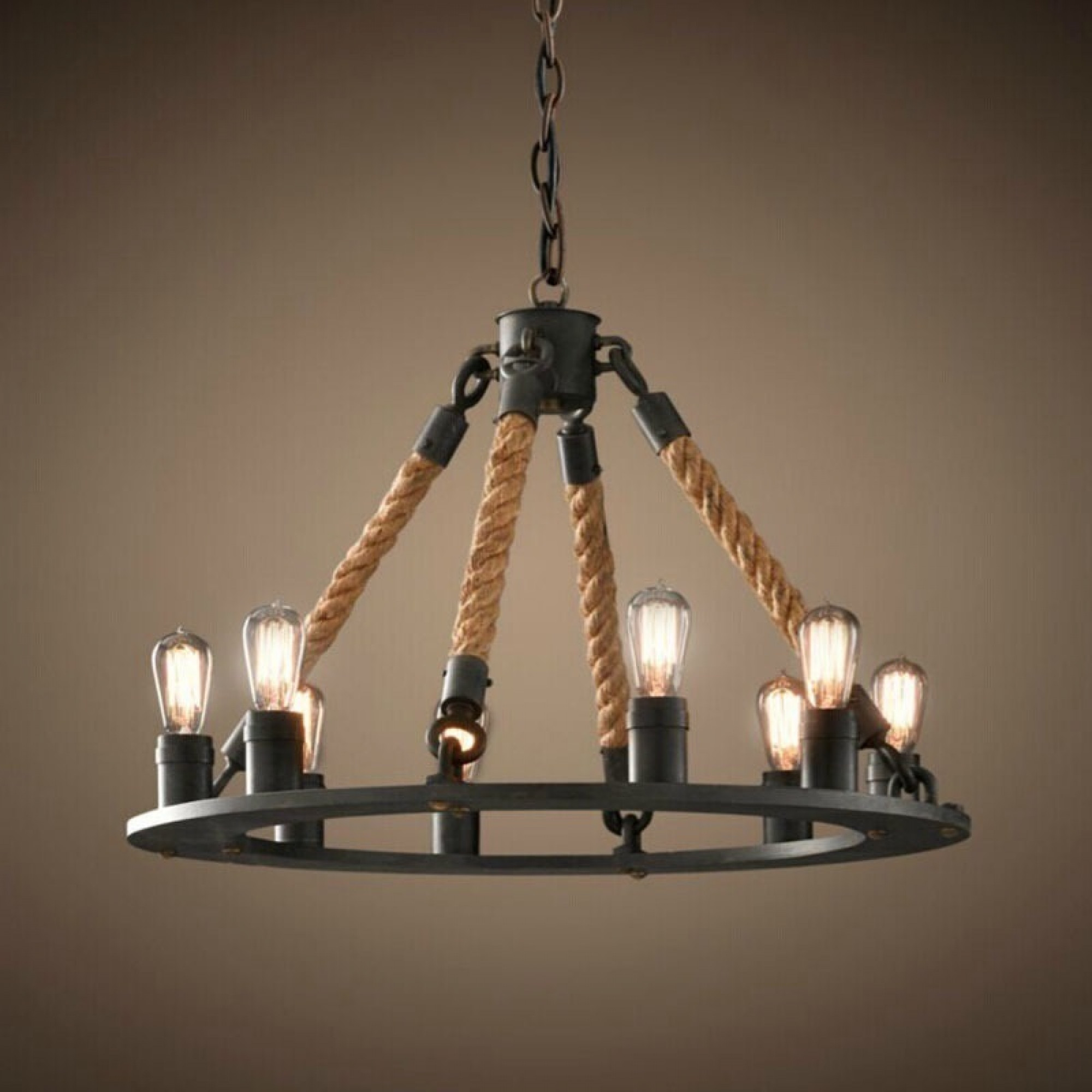 Люстра Loft Chandelier old Castle Rope 6